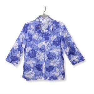 Alfred Dunner Floral Hawaiian Button Down Shirt